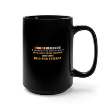 Load image into Gallery viewer, Black Mug 15oz - OIF IRAQ SVC Bar - At War X 300