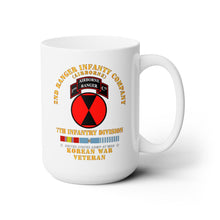Load image into Gallery viewer, White Mug 15oz - Army - 2nd Ranger Inf Company - 7th ID w KOREA SVC X 300