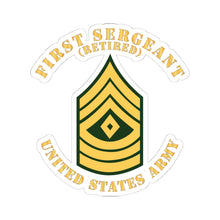 Load image into Gallery viewer, Kiss-Cut Stickers - Army - First Sergeant - 1SG - Retired - Flat X 300