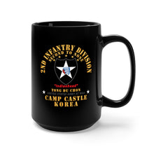 Load image into Gallery viewer, Black Mug 15oz - Army - 2nd Infantry Div - Camp Castle, Korea - Tong Du Chon X 300