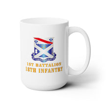 Load image into Gallery viewer, White Mug 15oz -Army - 1st Bn 18th Inf w DUI