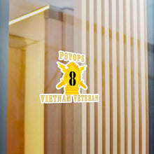 Load image into Gallery viewer, Kiss-Cut Vinyl Decals - Army - PSYOPS w Branch Insignia - 8th Battalion Numeral - w Vietnam Vet Below X 300 - Hat