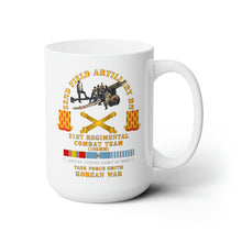 Load image into Gallery viewer, White Ceramic Mug 15oz - Army - 52nd FA Bn, 21st RCT, TF Smith - Korean War w KOREA SVC