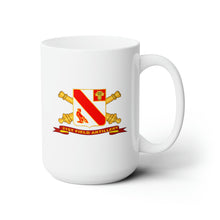 Load image into Gallery viewer, White Ceramic Mug 15oz - Army - 21st Field Artillery w Br - Ribbon