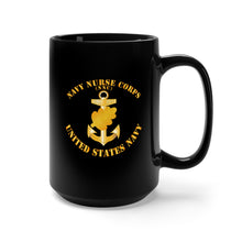 Load image into Gallery viewer, Black Mug 15oz - Navy - Navy Nurse Corps Pin w Txt