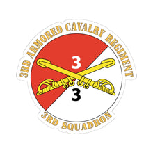 Load image into Gallery viewer, Kiss-Cut Stickers - Army - 3rd Squadron - 3rd Armored Cavalry Regiment with Text