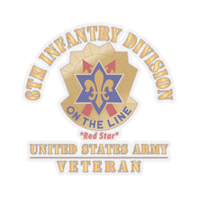 Load image into Gallery viewer, Kiss - Cut Stickers - Army - DUI - 6th Infantry Division - Red Star - US Army Veteran X 300