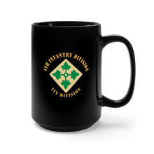Load image into Gallery viewer, Black Mug 15oz - Army - 4th Infantry Division - Ivy Division X 300