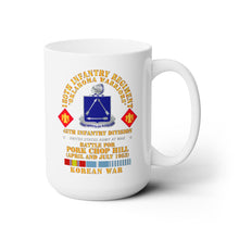 Load image into Gallery viewer, White Mug 15oz - Army - 180th Infantry Regiment - 45th ID - Battle Pork Chop Hill, Korean War