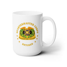 Load image into Gallery viewer, White Ceramic Mug 15oz - Army - Quartermaster Corps Regiment - Retired