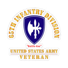 Load image into Gallery viewer, Kiss-Cut Stickers - Army - SSI - 65th Infantry Division - Battle-Axe - US Army Veteran X 300