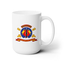Load image into Gallery viewer, White Mug 15oz - Army - 56th Field Artillery Command - SSI w Br - Ribbon w Pershing - Firing