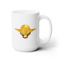 Load image into Gallery viewer, White Ceramic Mug 15oz - France - Airborne - Commando Parachute Group wo Txt