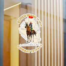 Load image into Gallery viewer, Kiss-Cut Vinyl Decals - Army - Buffalo Soldiers in Iraq - Cavalrymen at War - 9th Cav Guidon