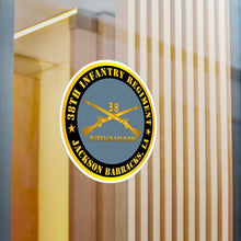 Load image into Gallery viewer, Kiss-Cut Vinyl Decals - Army - 38th Infantry Regiment - Buffalo Soldiers - Jackson Barracks, LA w Inf Branch