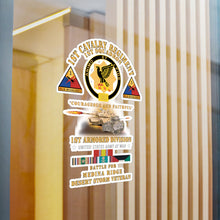 Load image into Gallery viewer, Kiss-Cut Vinyl Decals - Army - 1st Squadron 1st Cavalry Regiment - 1st AD - Battle Medina Ridge w M1 - M2 - D