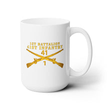 Load image into Gallery viewer, White Ceramic Mug 15oz - Army - 1st Bn 41st Infantry X 300 - Hat'