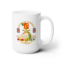 Load image into Gallery viewer, White Ceramic Mug 15oz - Army - Vietnam Combat Vet - 2nd Bn 40th Artillery - 199th Infantry Bde - VN SVC