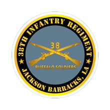 Load image into Gallery viewer, Kiss-Cut Stickers - Army - 38th Infantry Regiment - Buffalo Soldiers - Jackson Barracks, LA w Inf Branch