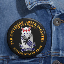Load image into Gallery viewer, Custom Pin Buttons - 2nd Bn, 505th Infantry Regiment - Panthers - DUI X 300