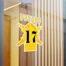 Load image into Gallery viewer, Kiss-Cut Vinyl Decals - Army - PSYOPS w Branch Insignia - 17th Battalion Numeral - Line X 300 - Hat