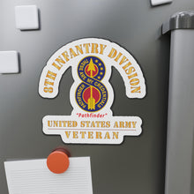 Load image into Gallery viewer, Die-Cut Magnets - Army - DUI - 8th Infantry Division - Pathfinder - US Army Veteran X 300