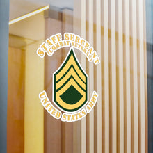 Load image into Gallery viewer, Kiss-Cut Vinyl Decals - Army - Staff Sergeant - SSG - Combat Veteran - Flat X 300