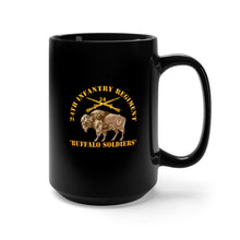 Load image into Gallery viewer, Black Mug 15oz - Army - 24th Infantry Regiment - Buffalo Soldiers w 24th Inf Branch Insignia