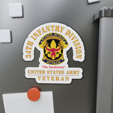 Load image into Gallery viewer, Die-Cut Magnets - Army - DUI - 34th Infantry Division - The Sandstorm - US Army Veteran X 300