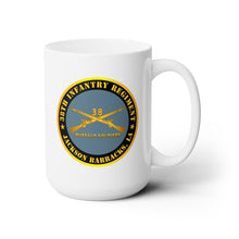 Load image into Gallery viewer, White Ceramic Mug 15oz - Army - 38th Infantry Regiment - Buffalo Soldiers - Jackson Barracks, LA w Inf Branch