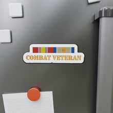Load image into Gallery viewer, Die-Cut Magnets - Army - Combat Veteran w Opn Inherent Resolve (OIR) SVC Bar w Cbt Vet Only Txt X 300