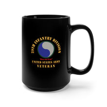 Load image into Gallery viewer, Black Mug 15oz - Army - SSI - 29th Infantry Division - Blue and Gray- US Army Veteran X 300