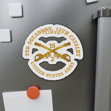 Load image into Gallery viewer, Die-Cut Magnets - Army - 2nd Squadron, 15th Cavalry - Lions w Br