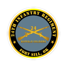 Load image into Gallery viewer, Kiss-Cut Stickers - Army - 24th Infantry Regiment - Fort Sill, OK - Buffalo Soldiers w Inf Branch