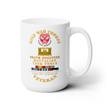 Load image into Gallery viewer, White Ceramic Mug 15oz - Army - Gulf War Combat Vet w 864th Eng Bn Task Force w GULF SVC