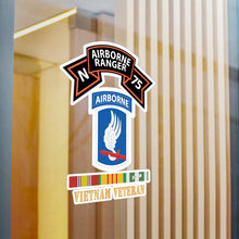 Load image into Gallery viewer, Kiss-Cut Vinyl Decals - SOF - N Company Scroll - 173rd Airborne Bde - Vietnam Veteran w VN SVC X 300
