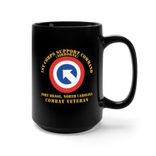 Load image into Gallery viewer, Black Mug 15oz - Army - 1st Corps Support Command (COSCOM) - FBNC - Combat Veteran X 300