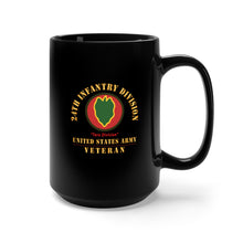 Load image into Gallery viewer, Black Mug 15oz - Army - SSI - 24th Infantry Division - Taro Division - US Army Veteran X 300