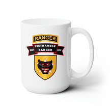 Load image into Gallery viewer, White Ceramic Mug 15oz - SOF - SSI - Vietnamese Ranger Advisor Scroll X 300
