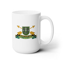 Load image into Gallery viewer, White Ceramic Mug 15oz - Army - US Army Special Forces Command - Flash w Br - Ribbon X 300