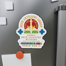 Load image into Gallery viewer, Die-Cut Magnets -SSI - 88th Artillery Group - DUI - 88th Infantry Division - Blue Devils - w WWII EUR SVC X 300