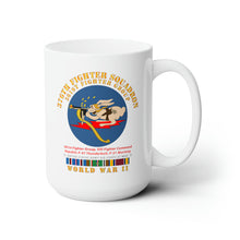Load image into Gallery viewer, White Ceramic Mug 15oz - Army - 376th Fighter Squadron - AAC at War w WWII EU SVC