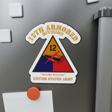 Load image into Gallery viewer, Die-Cut Magnets - Army - SSI - 12th Armored Division - Suicide Division - US Army X 300
