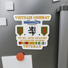 Load image into Gallery viewer, Die-Cut Magnets - Army - Vietnam Combat Infantry Veteran w 1st Bn 28th Inf 1st Inf Div