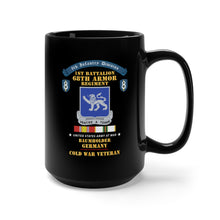 Load image into Gallery viewer, Black Mug 15oz - 8th Infantry Division Scroll - 1st Bn 68th Armor Regiment - Baumholder Germany - Cold War Vet w COLD SVC X 300