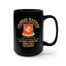 Load image into Gallery viewer, Black Mug 15oz - Charlie Battery, 25th Field Artillery (TAB) - DUI - III Corps - Ft Sill OK X 300