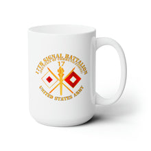 Load image into Gallery viewer, White Ceramic Mug 15oz - Army - 17th Signal Battalion w Unit Number - Branch - USA