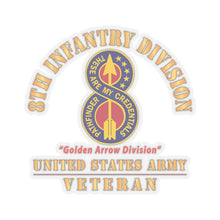 Load image into Gallery viewer, Kiss - Cut Stickers - Army - DUI - 8th Infantry Division - Golden Arrow Division - US Army Veteran X 300