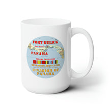 Load image into Gallery viewer, White Ceramic Mug 15oz - Just Cause - Fort Gulick - CZ w Map w Svc Ribbons