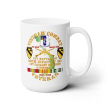 Load image into Gallery viewer, White Ceramic Mug 15oz - Army - Vietnam Combat Veteran w 1st Bn - 50th Inf - 1st Cav Div 1967-1968